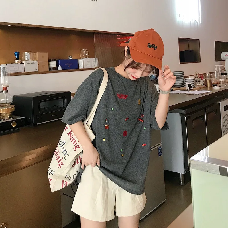 Boyfriend футболка с буквенным принтом Летняя женская Harajuku ретро летняя крутая Повседневная футболка с коротким рукавом топы - Цвет: 6