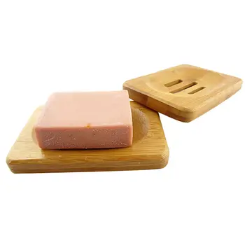 

Natura Bamboo Bathroom Shower Soap Box Dish Storage Plate Drain Tray Holder Case