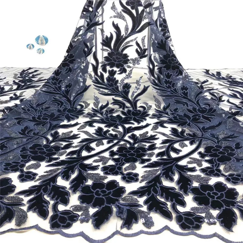 

French Net Lace 2020 Latest African velvet Lace Fabric With Embroidery Mesh Tulle Lace Fabric High Quality Nigerian Lace