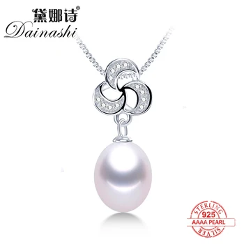 

2020 New arrival Natural Freshwater Pearl Fashion Zircon Pendants 925 Sterling Silver Necklace High Quality Jewelry wedding Gift