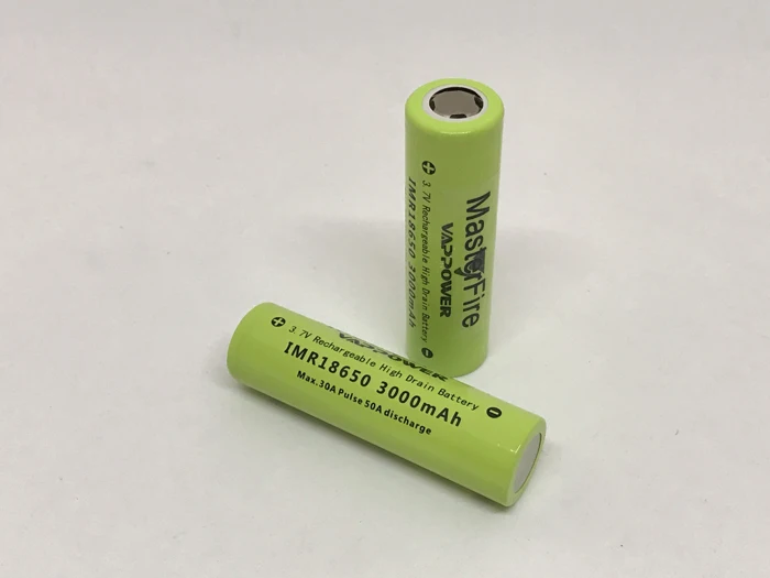 2 шт./лот MasterFire 3,7 в IMR 18650 3000 мАч с высоким потоком энергии 30A E-Cig литиевые заряжаемые аккумуляторы