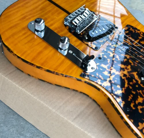 Prince HS Anderson Hohner Madcat безумный Кот Янтарный Желтый Пламя клен Топ TL электрогитара
