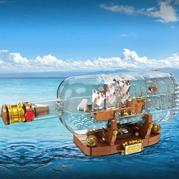 

IN Stock Creative Ship In A Bottle Model Building Blocks Bricks Classic for Children Toy Compatible 16051 21313
