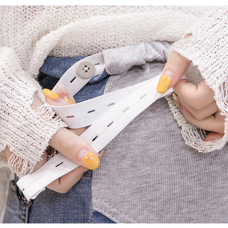 Maternity Jeans Cotton Elastic Adjustable Waist Soft Prop Belly Pants Slim Skinny Ankle-length Pregnant Women Clothes Casual