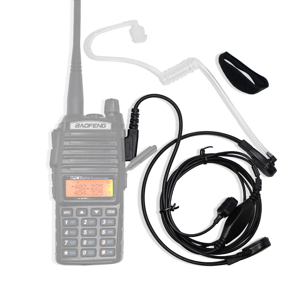 Baofeng Радио воздушная акустическая Трубная гарнитура 2 Pin PTT Mic наушники с