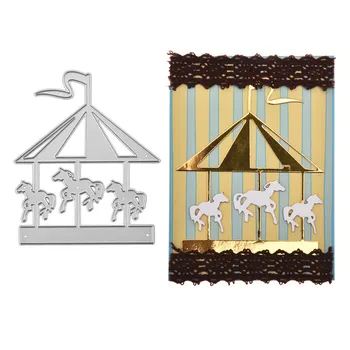 

YaMinSanNiO Carousel Metal Cutting Dies for Scrapbooking DIY Photo Album Embossing Folder Stencil Paper Maker Decor Craft Dies