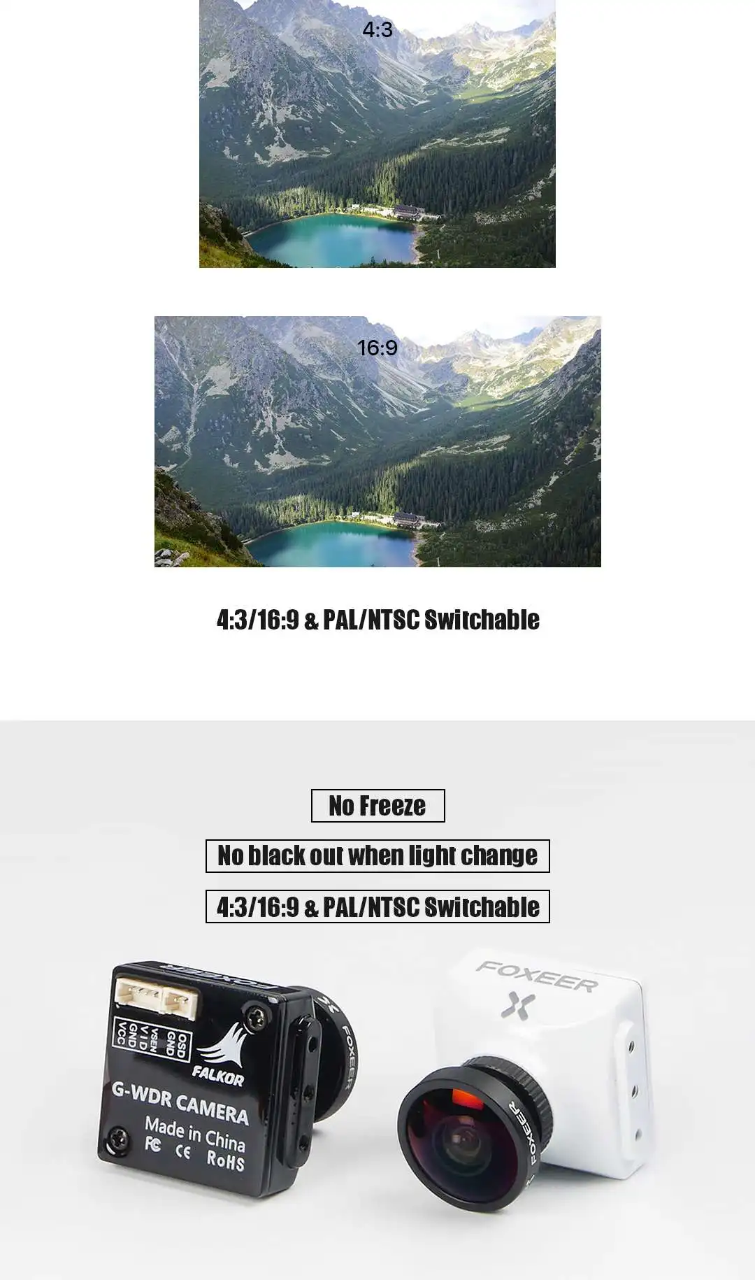 Original Foxeer Falkor 2 1200TVL Global WDR Freestyle Long Rang FPV Camera for FPV Racing RC Drone DIY Accessories
