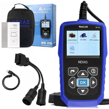 Диагностический сканер NEXAS NL102 для тяжелых грузовиков и автомобилей, HD OBD2 Диагностический сканер NEXAS NL102 для тяжелых грузовиков и автомобилей, HD OBD2