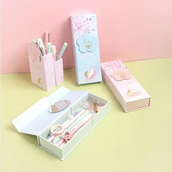 

1Pcs Cute Animal Plant Pencil Cases Large Capacity Cartoons Foldable Pencil Boxes Student Korean Stationery School Supplies