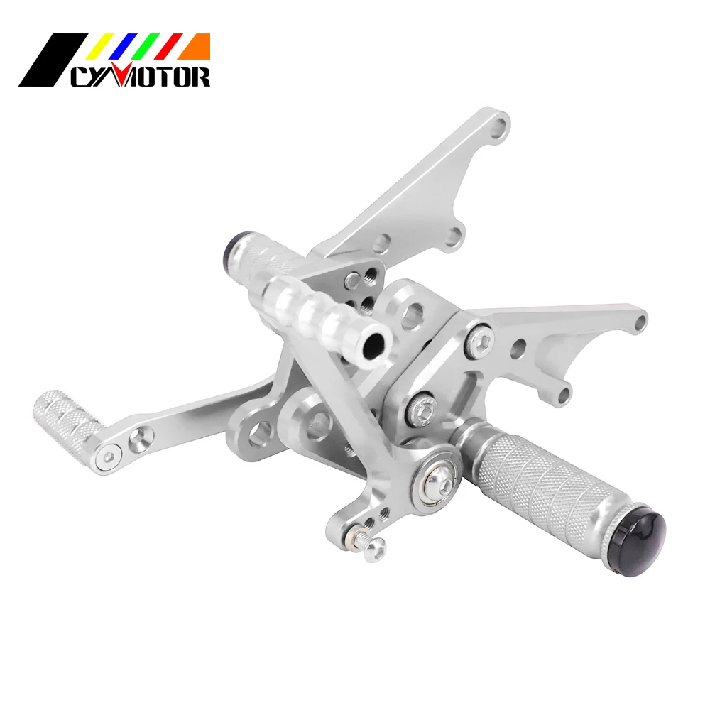 Мотоцикл с ЧПУ Регулируемые подножки для KAWASAKI ZX14R ZX 14R ZX-14R ZZR1400 2006 2007 2008 2009 2010 2011 06 07 08-11 - Цвет: Серебристый