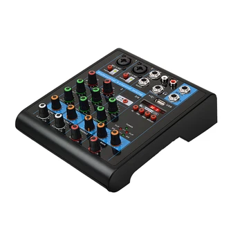 

4 Channels Stereo Karaoke KTV Audio Mini Mixer Professional Sound Bluetooth Studio Party Mixing Console Portable USB Live