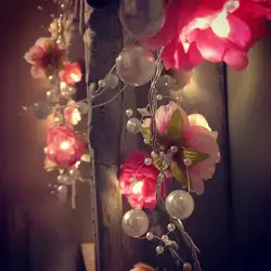 2 м 20led изящные свадебные светильники жемчужное цветочное украшение Led садовая cвертящаяся гирлянда для праздника фестиваль в честь