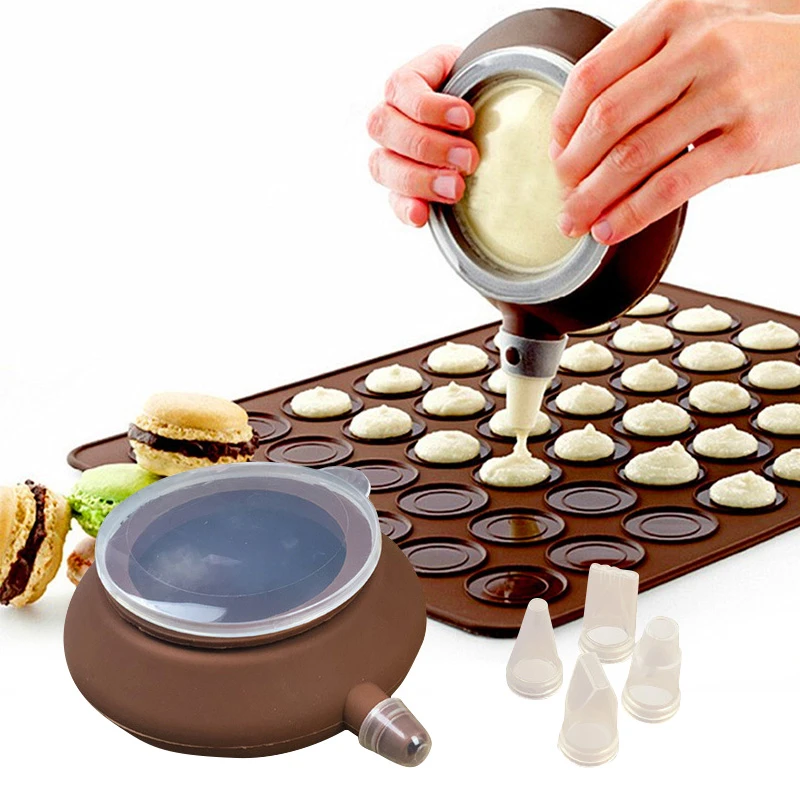 Silicone Baking Tool Pot Nozzles Set Cake Macaron Muffin DIY Kitchen Piping