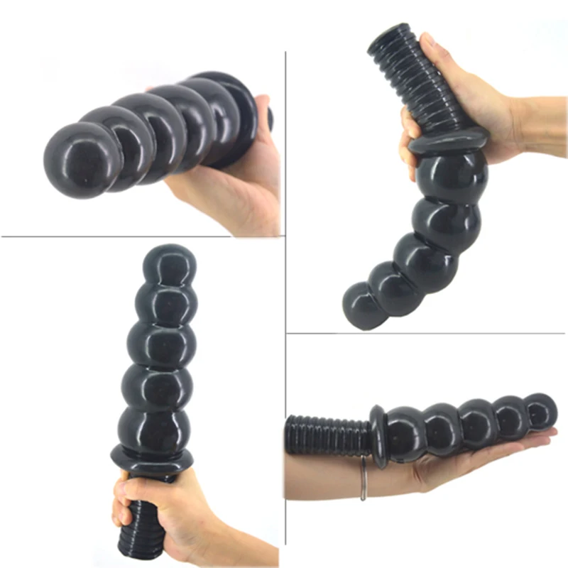 Super Soft Anal Beads Big Butt Plug Suction Cup Black Dildo Anal Booty Beads Huge Anus dilator Sex Toys for Adults Woman Man