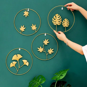 

DIY Creativity Scandinavian Style Plant Decoration Pendant Room Decoration Aesthetic Ginkgo Biloba Wall Hanging Accessories