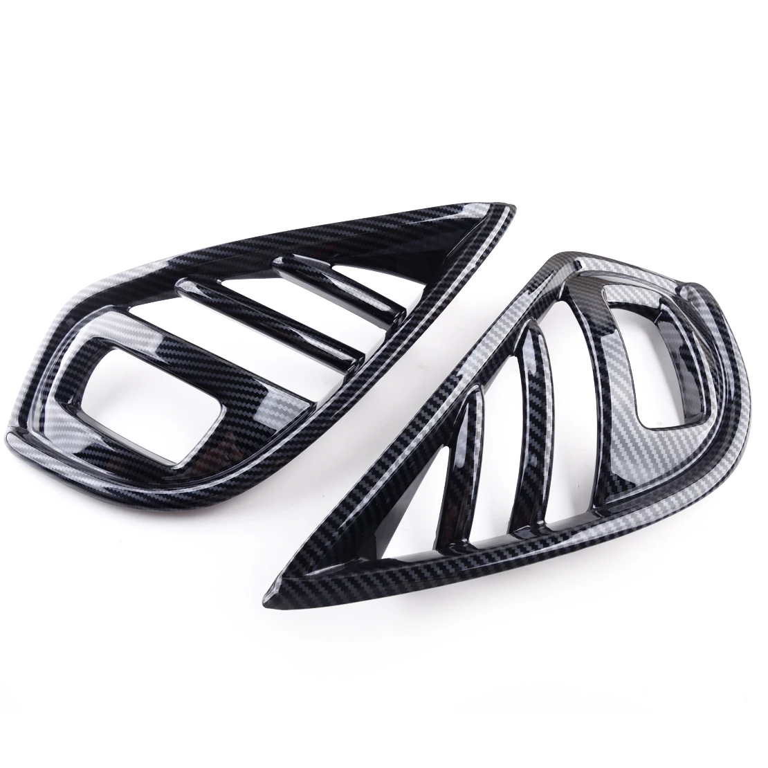 

1 Pair Car Front Left & Right Fog Light Lamp Covers Trims Frames Carbon Fiber Style ABS Fit for Toyota Highlander 2020-2021