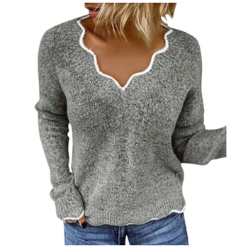 

Sexy Winter Knitted Sweater V Neck Cashmere Sweater Female 2019 Women Sweaters And Pullovers Winter Long Sleeve Sweater Jumper