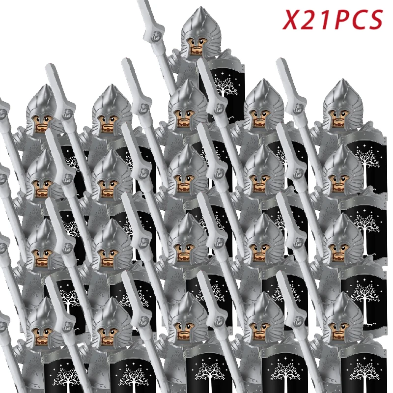 Medieval Fantasy Dwarf Warrior Leader Building Blocks Set