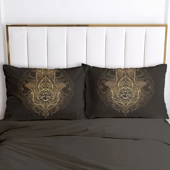

3D Printed Pillowcases Pillow Case Soft Home Chair Decorative Pillow Covers Cover 70x70cm 50x70cm Glod Black Printed Design