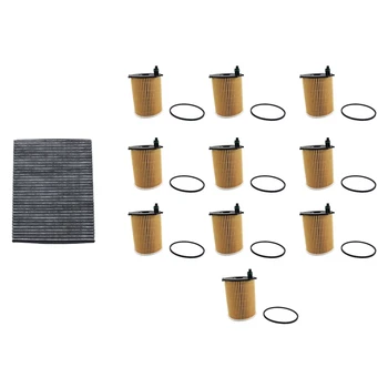 

10 Pcs Engine Oil Filters for Citroen C4 C-ELYSEE DS4 Nemo Xsara & 1 Pcs Car Cabin Pollen Filters s