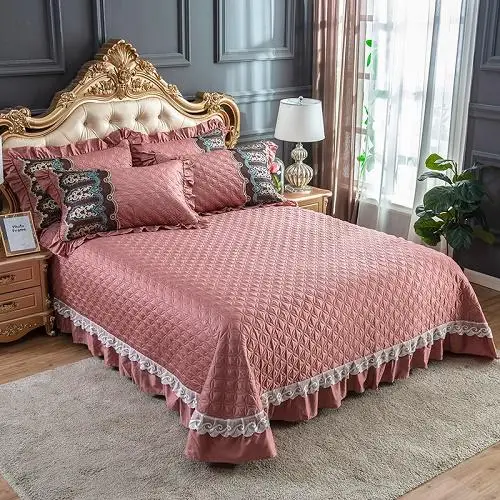 Хлопковое стеганое покрывало с подушкой shams Overside 9" x 106", покрывало на кровать, всесезонный хлопковый комплект постельного белья премиум-класса queen King size - Цвет: Color 5