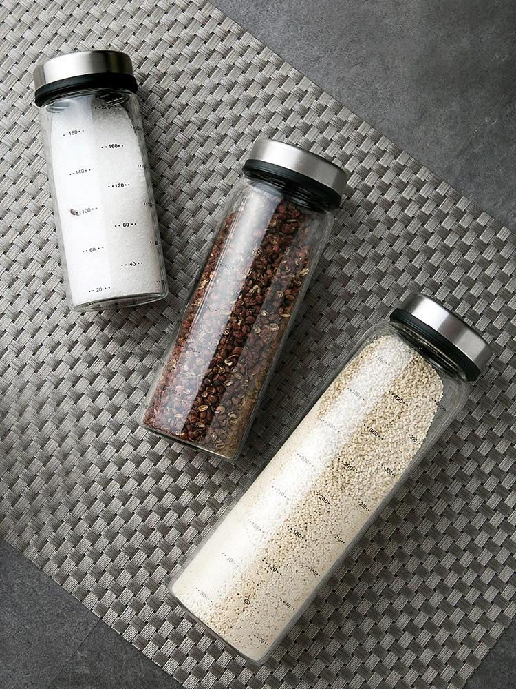 200ml 300ml 500ml High Borosilicate Glass Seasoning Bottle Kitchen Barbecue Condiment Bottle Salt Pot