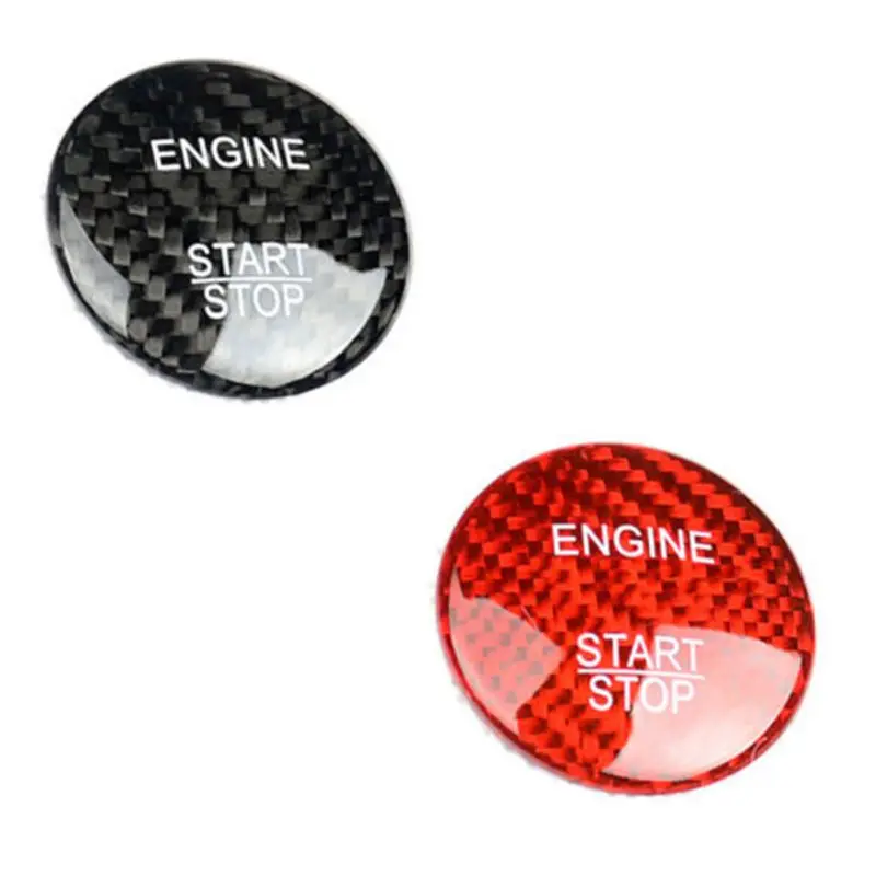 Автомобильный двигатель старт Стоп ключ зажигания кольцо наклейка из углеродного волокна внутренняя отделка автомобильный двигатель кнопка запуска двигателя кнопка включения ключа