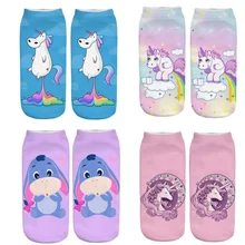 Новинка, прямые короткие носки с 3D принтом единорога, мужские и женские носки из полиэстера с радужной лошадью, удобные дышащие чулки WZ679