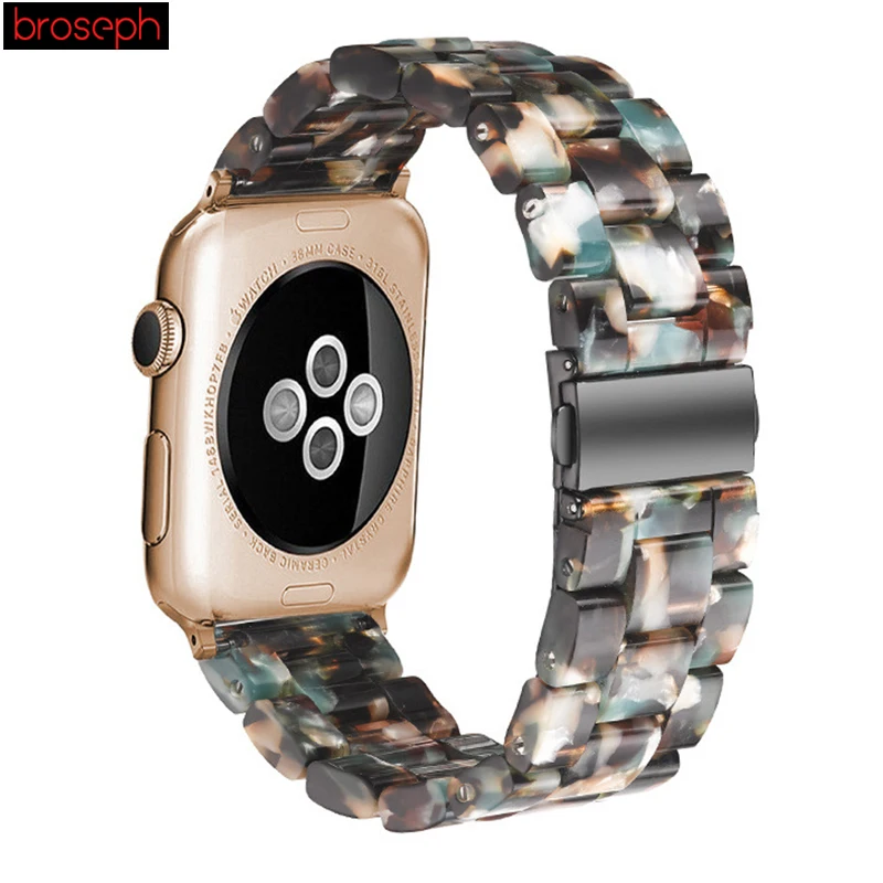 Ремешок из смолы для iwatch 4 Band 44 мм 40 мм Push-браслет на кнопке для Apple Watch Series 4 3 2 1 часы браслет Ремешки для часов