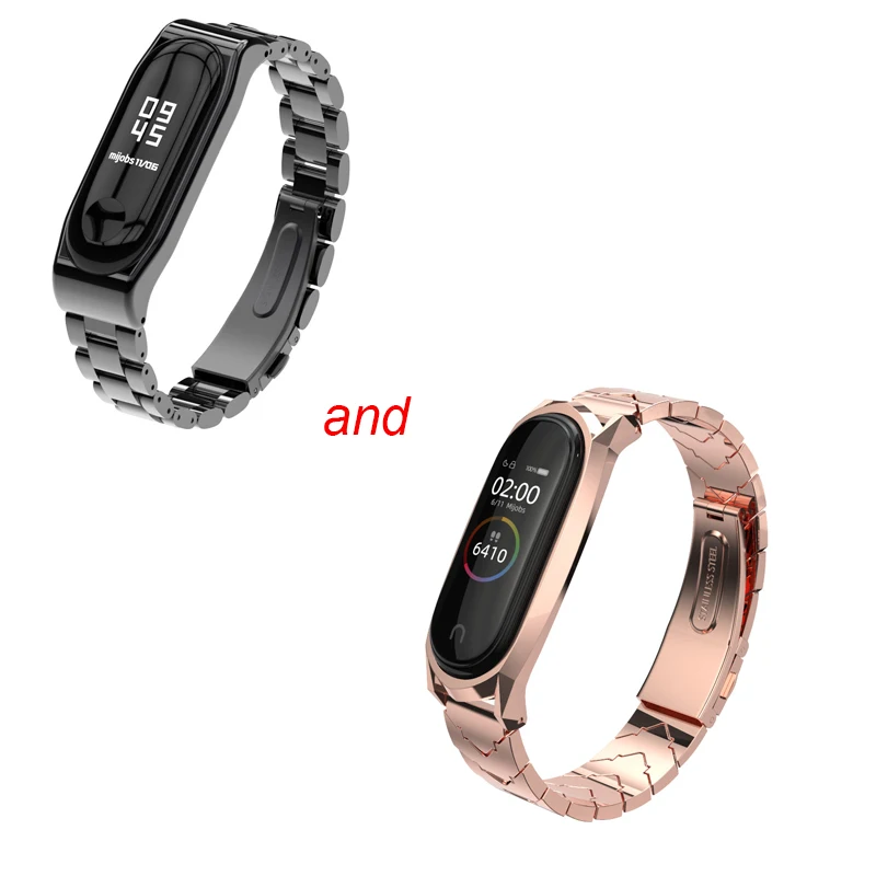 2 шт./компл. mi рабочих мест mi Band 3/4 металлический ремешок для Xiaomi mi Band 3 mi Группа 4 Браслет Смарт-часы с браслетом-Нержавеющая сталь - Цвет: NO.9