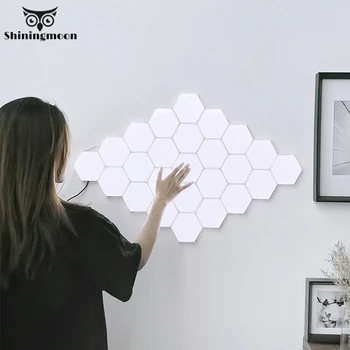 

Creative Led Wall Light Modern Honeycomb Modular Assembly Helios Touch Wall Lamp Quantum Lamp Magnetic Wall Lights for Home