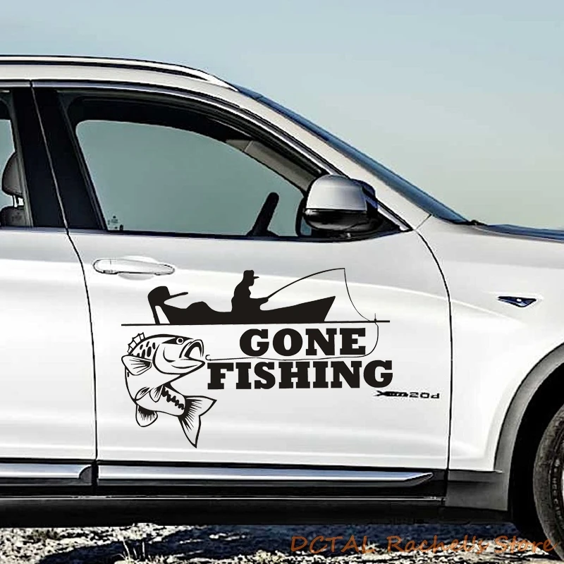 Fishing Car Sticker Fish Decal Fuel Tank Cover Door Window Trunk Motorcycle Helmet for  VW Golf Polo SUV Laptop