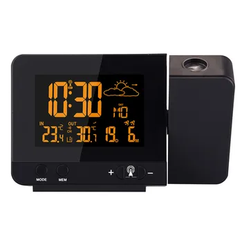 

Digital Alarm Clock Indoor Outdoor Wireless Sensor Projection Clocks Night light 8 Color Display Electronic Table Clock