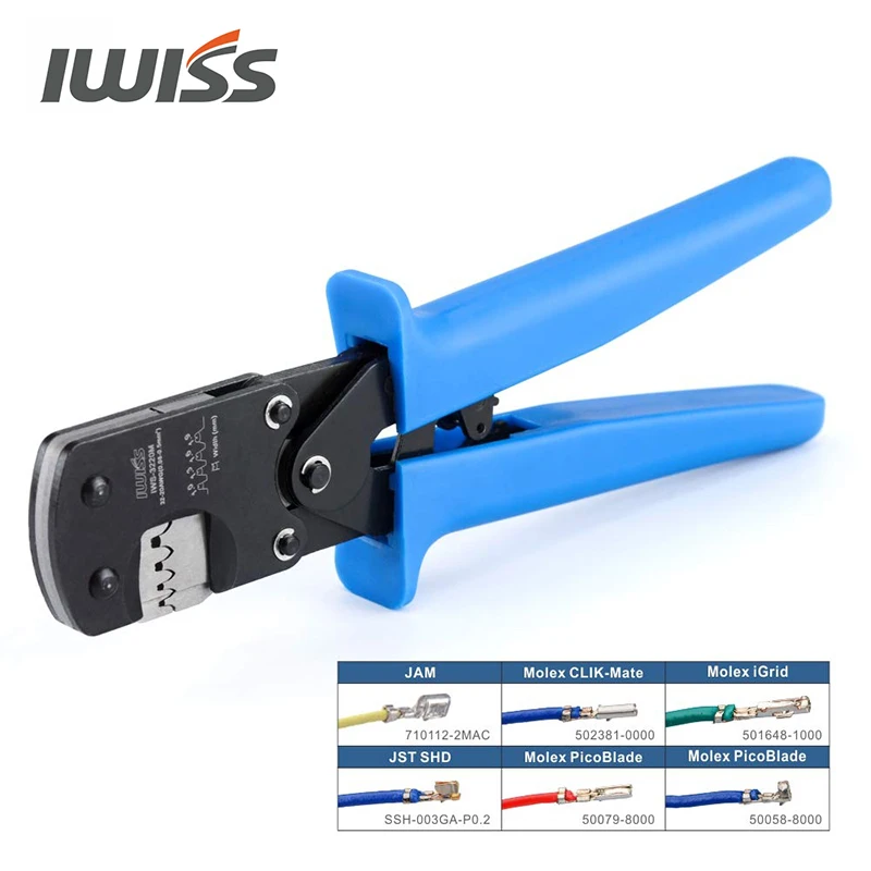 IWISS IWS 3220M Обжимной инструмент для микроразъемов 0.03 0.52mm² 32 20AWG щипец с храповым
