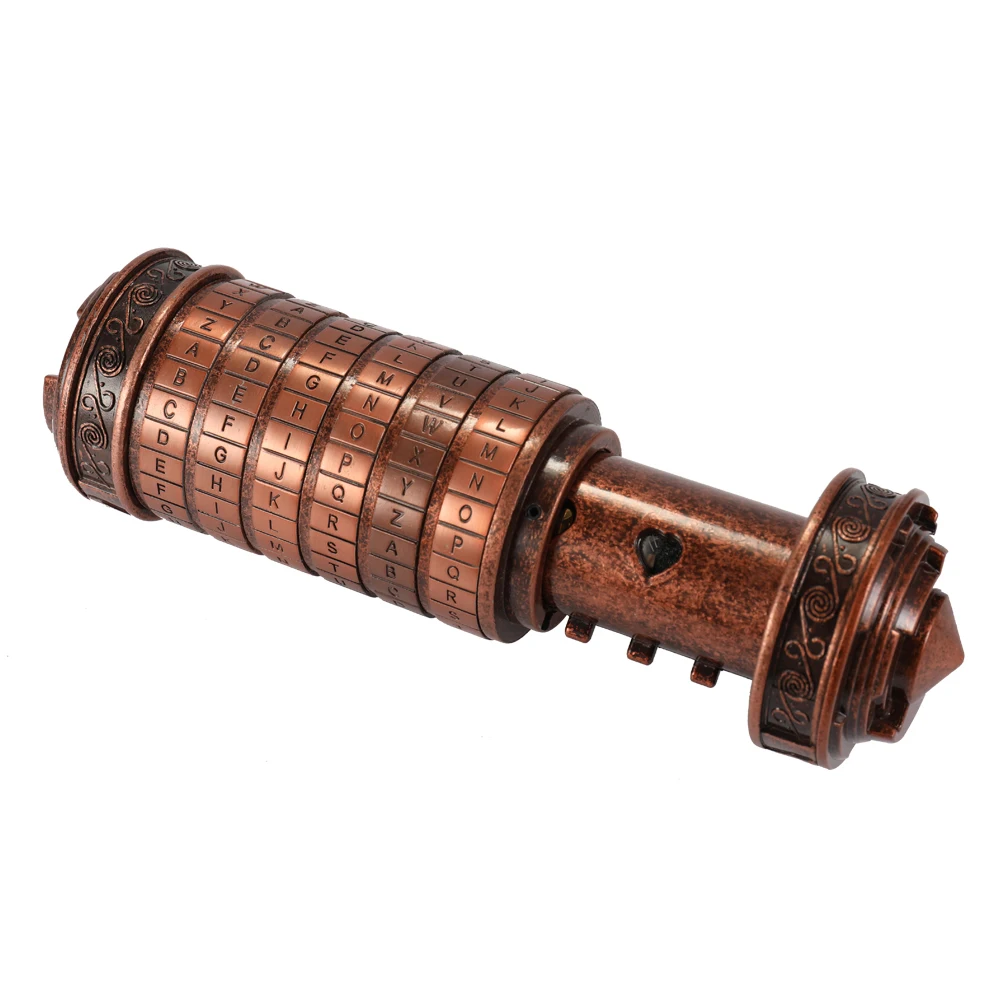 

Hot Retro Birthday Valentine Gift Box Cylinder Lockbox Da Vinci Code Alphabet Locks for Ring