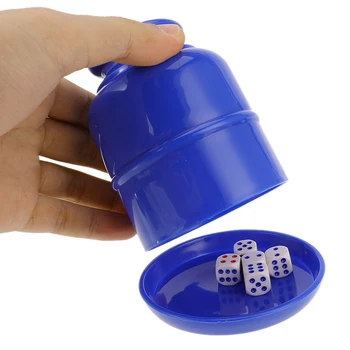 

Plastic Poker Dice Cup Set with Tray/Lid 5 dices for KTV Party Bar Drinking Games Bingo Dices Poker Chips Dice Cup