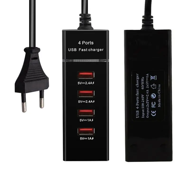 KZ1529EU EU version Вилка удобная 4 порта многофункциональная быстрозарядная станция адаптер питания для телефона для путешествий USB настенное зарядное устройство - Тип штекера: KZ1529EU EU version