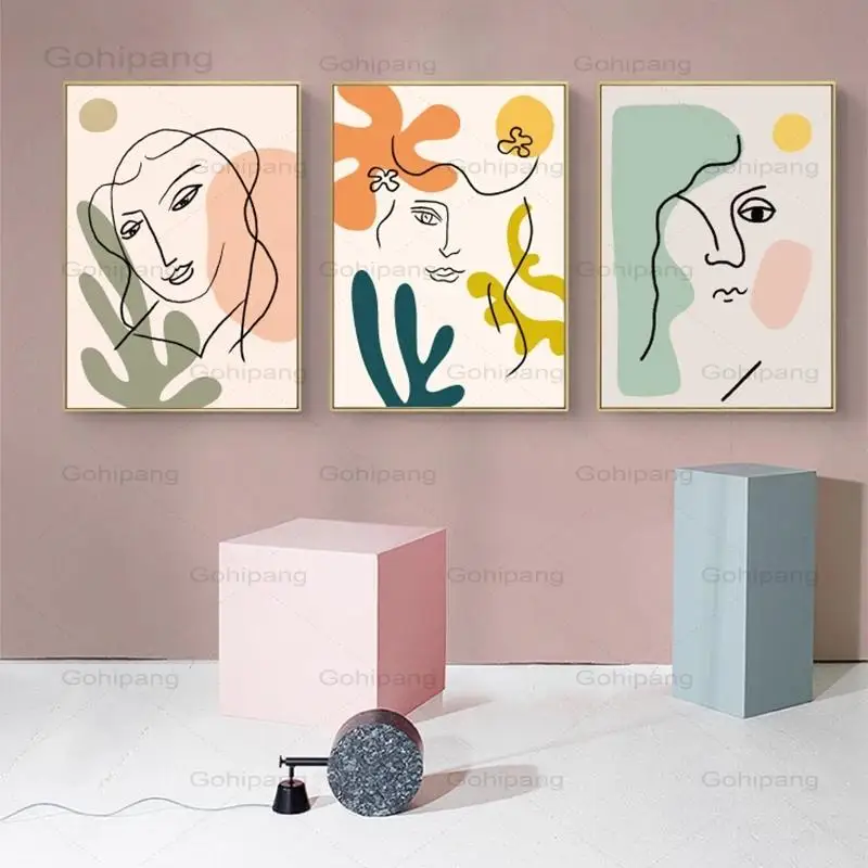 

Canvas Painting Line Figures Abstract Wall Art Posters and Prints Living Room Bedroom Pictures Modern Pictures for Home Design