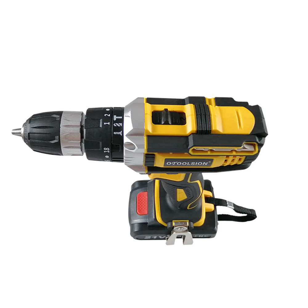 Variable Speed 21V Impact Electric Drill Impact Screwdriver Drill Impact Hammer Cordless Drill Wireless Tool Multi-function Bag (7)