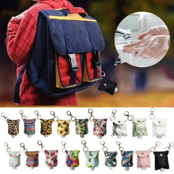 

30ml Disinfectant Hand Sanitizer Portable PU Leather Refillable Bottles Gel Shampoo Travel Bottles Hanging Storage