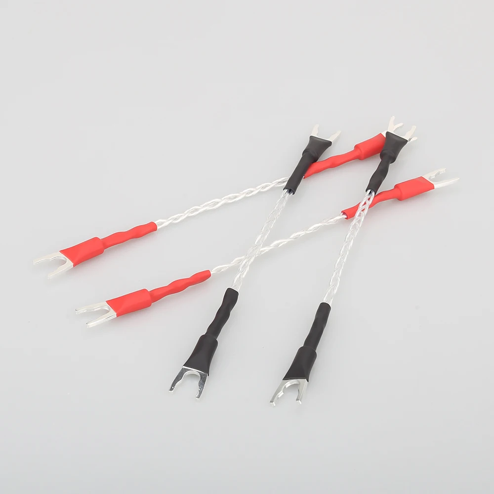 Hi End hifi audio speaker Jumper Cable with Silver plated Y spade terminal
