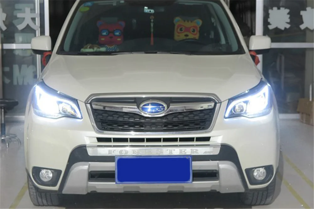 Пара для Subaru Forester светодиодный фары 201- Forester HID фары биксеноновые фары Противотуманные фары Дневные ходовые огни двойные линзы
