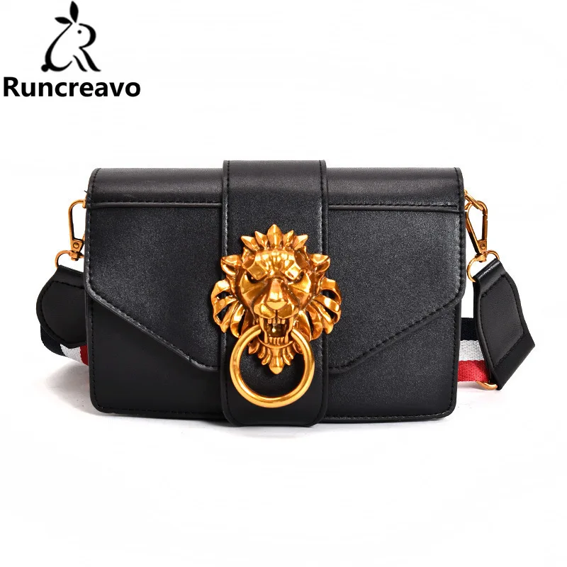 

2018 Crossbody Bags For Women Leather Handbags Luxury Handbags Women Bags Designer Metal Lion Vintage Shoulder Bag Sac A Main