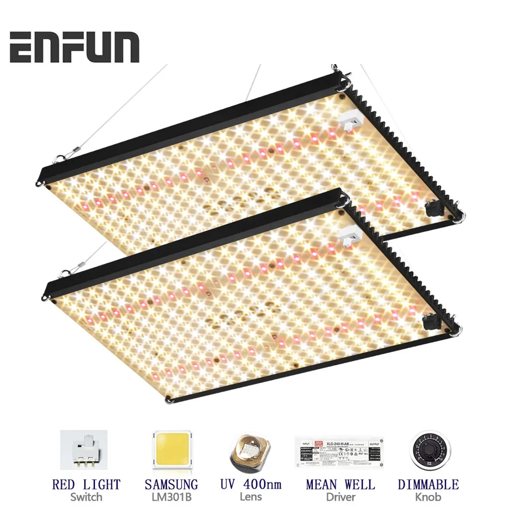 EnFun 240W led grow light plant for indoor plant quantum full spectrum board samsung lm301b 3000k 5000k 660nm dimmer
