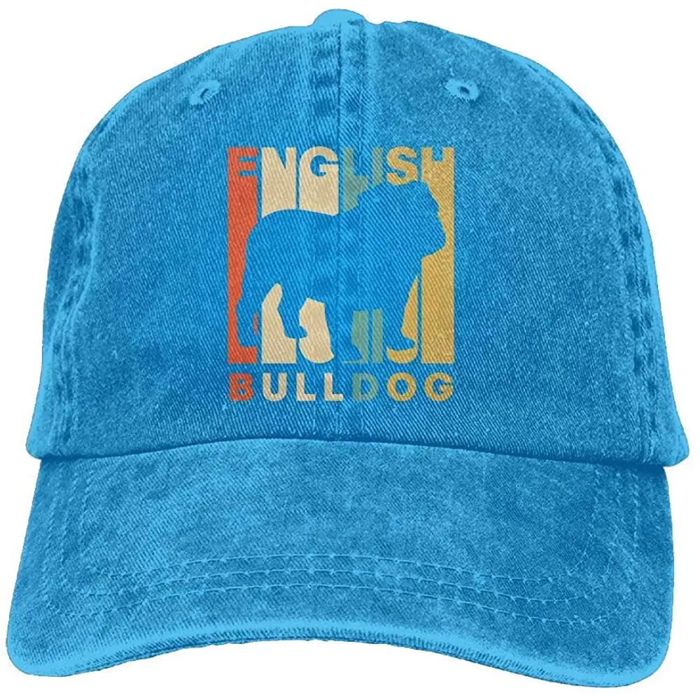 Винтажный Стиль Английский бульдог унисекс Пряжа-окрашенная джинсовая уличная спортивная кепка регулируемая бейсболка