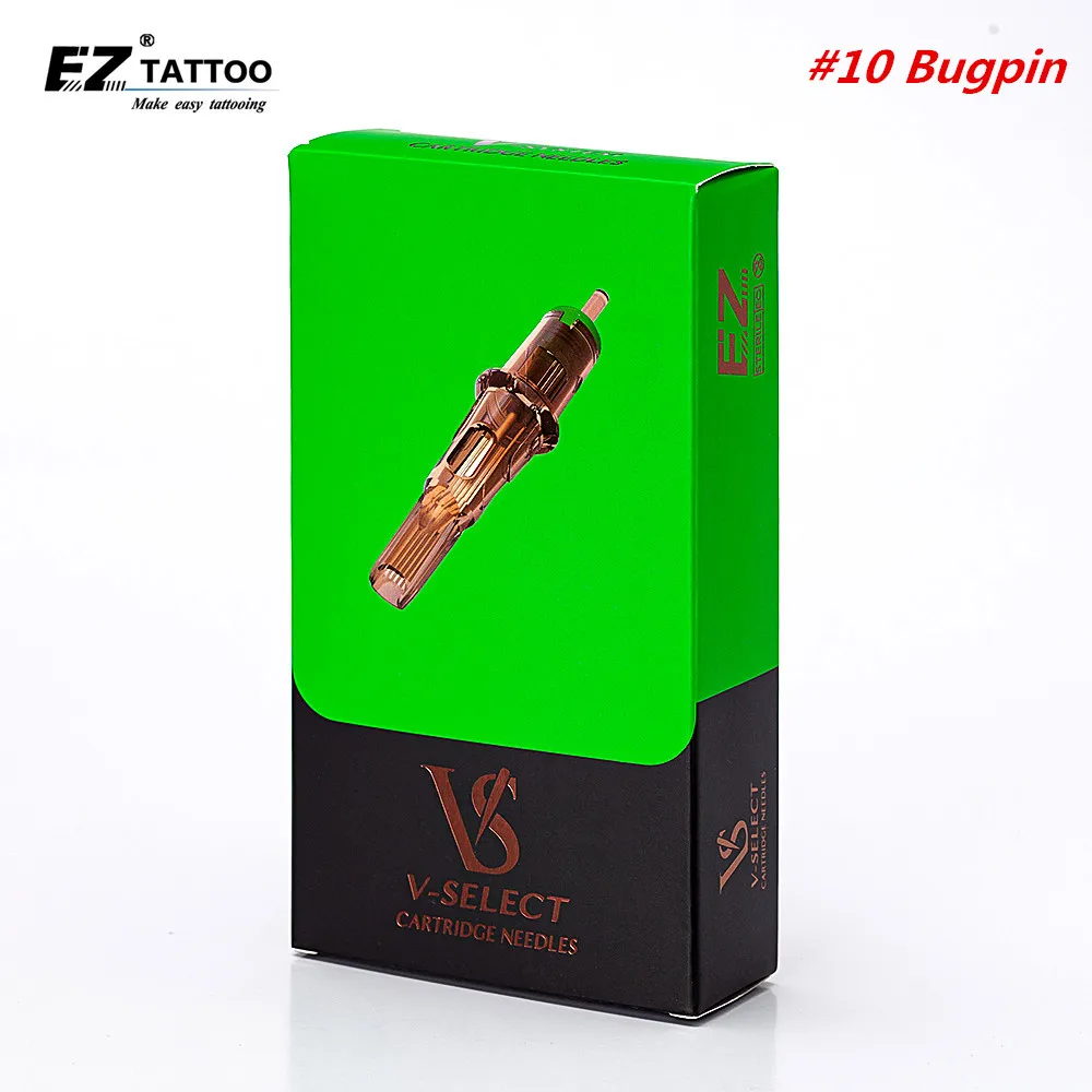 

EZ V-Select Tattoo Needle Cartridge #10 Bugpin Magnum Tattoo Needles Compatible with Stand Cartridge Systems 20 pcs/Box