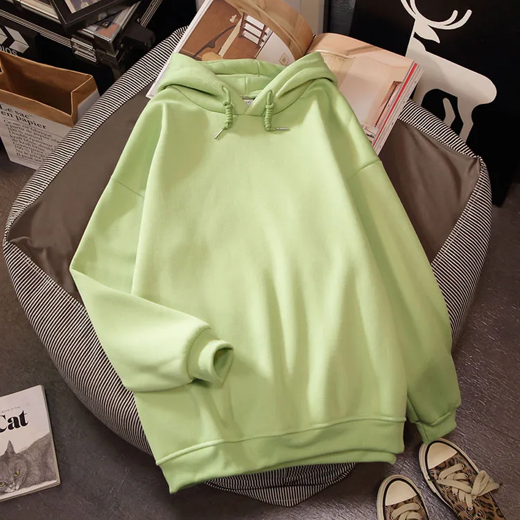 Korean Hoodies Women 2019 Harajuku Casual Tops Autumn Winter Long Sleeves Solid Sweatshirt Oversized Plus Size Sudadera Mujer | Женская