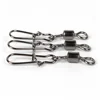 30pcs/lot Fishing Connector Swivels Interlock Pin Snap Rolling Swivel Stainless Steel Snap Fishhook Lure Fishing Accessories 6