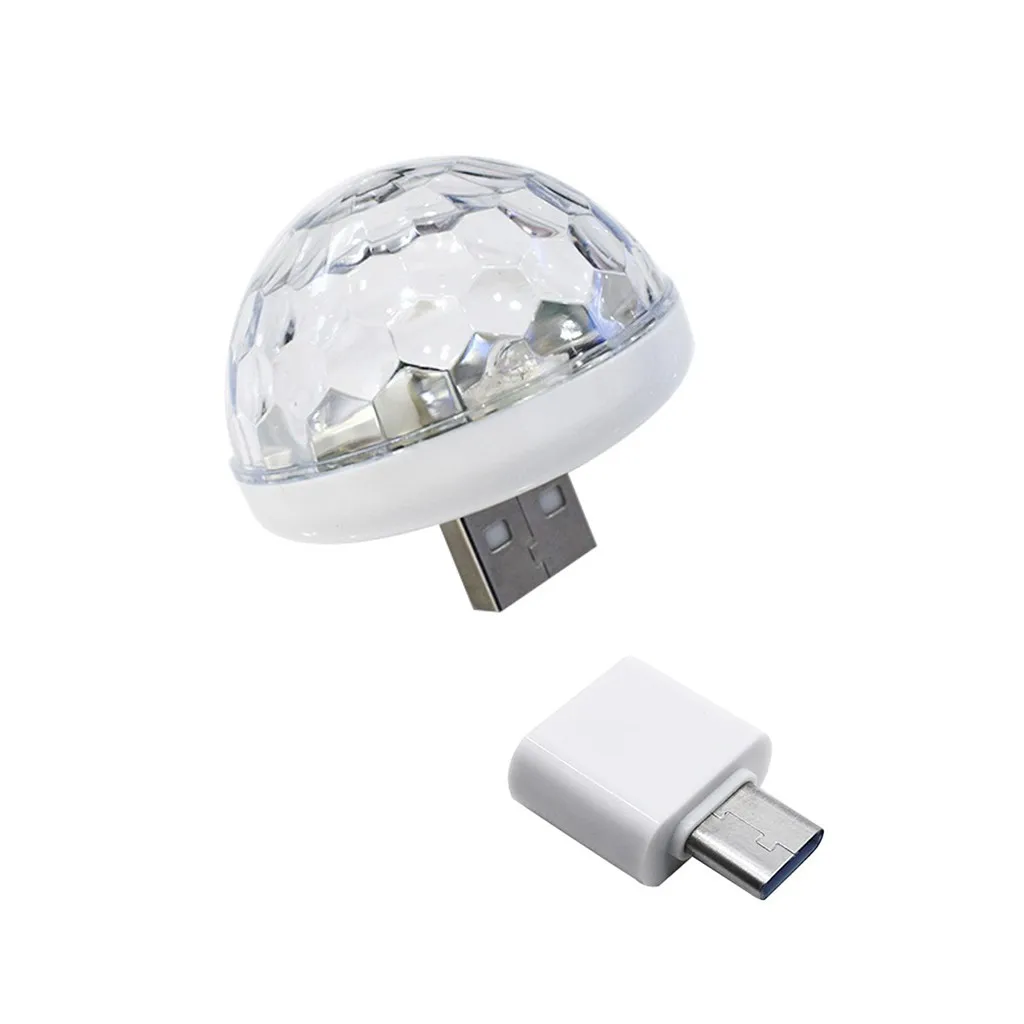 Type-c 4 стандарта, мини USB сценический светильник, дискотека, DJ, вечерние, Клубные, для мобильного телефона, Волшебный шар, светильник, лампа, датчик, умный Ночной светильник, разъем#4 - Цвет: Type-c