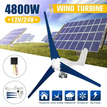 

4800W Wind Turbines Generator 12V/24V 3 Blades Horizontal Wind Generator With Controller Windmill Energy Turbines Charge